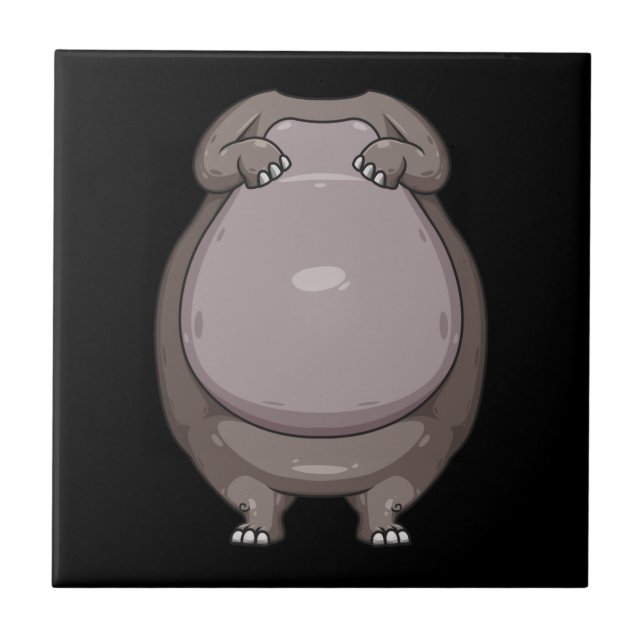 Cool Headless Hippo Halloween Costume  Funny Lazy Tile (Front)