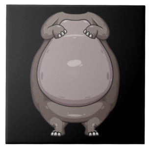 Cool Headless Hippo Halloween Costume Funny Lazy Tile