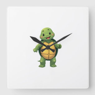 Cool Headless Turtle Halloween Costume _ Funny Laz Square Wall Clock