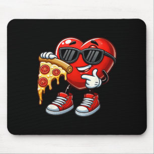 Cool Heart Eating Pizza Valentine Funny Kids Febru Mouse Mat