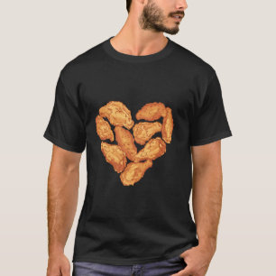 Cool Heart Love Fried Chicken Funny Chickens Lover T-Shirt