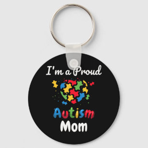 Cool Heart Puzzle Pieces Light It Up Blue for prou Key Ring