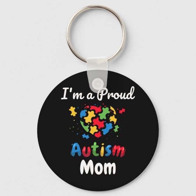 Cool Heart Puzzle Pieces Light It Up Blue for prou Key Ring (Front)