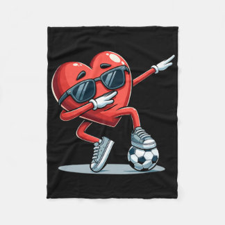 Cool Heart Soccer Player Fun Sports Graphic  Fleece Blanket