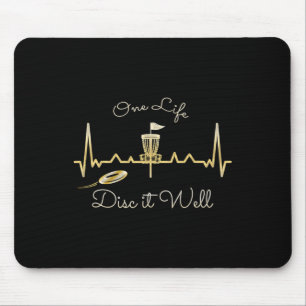 Cool Heartbeat One Life Disc It Well - Disc Golf Mouse Mat