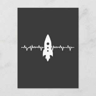 cool heartbeat rocket Perfect Birthday Postcard