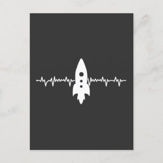 cool heartbeat rocket Perfect Birthday Postcard