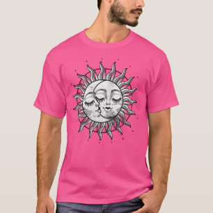 Cool Heavenly Sun And Crescent Moon Astronomy Astr T-Shirt