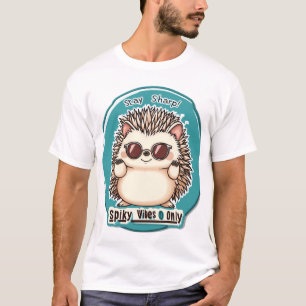 Cool Hedgehog Sticker T-Shirt Design – "Stay Sharp