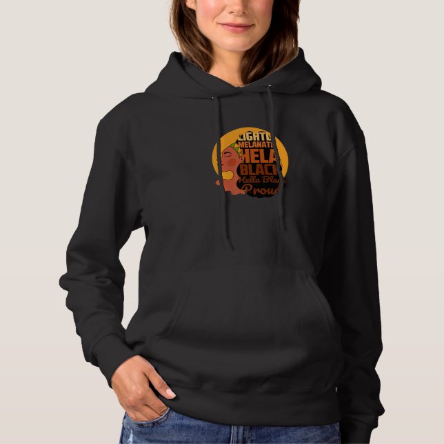 cool Hella Black proud Illustration  Graphic Desig Hoodie (Front)