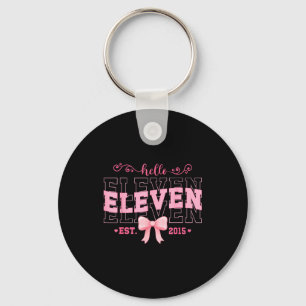 Cool Hello Eleven Est 2015 Nk Coquette Bow 11 Birt Key Ring