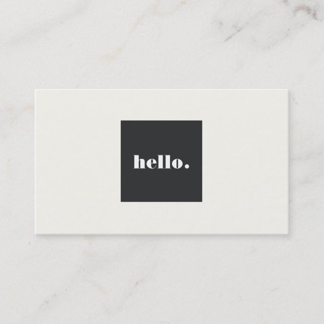 Cool Hello Greeting Social Networking Business Card (Front)