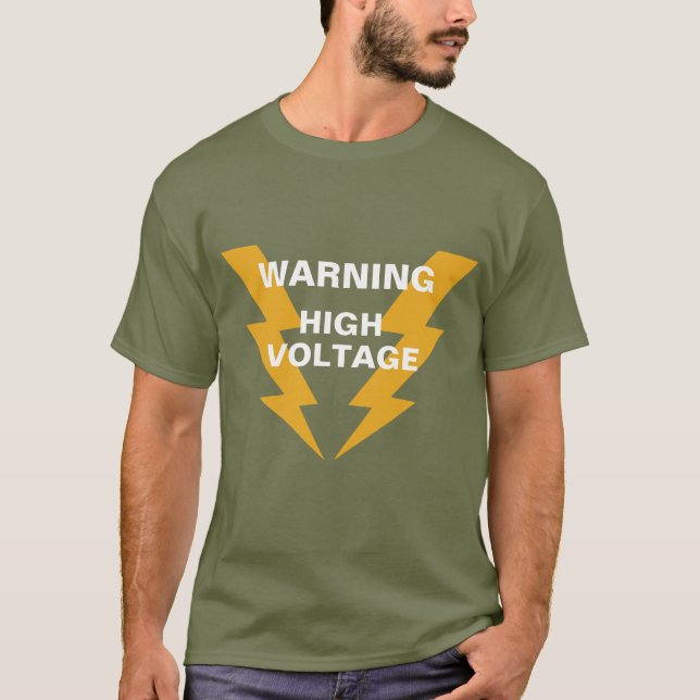 Cool High Voltage Electricity Funny T-shirt Design (Front)