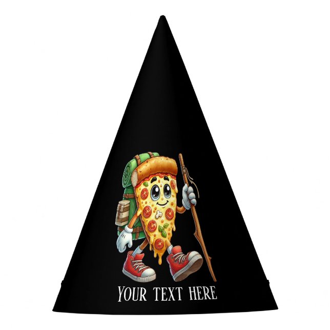 Cool hiking pizza party add text Party Hat (Front)