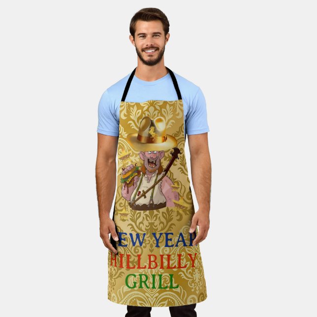 Cool HillBilly Grill New Year Denmark Apron! Apron (Worn)