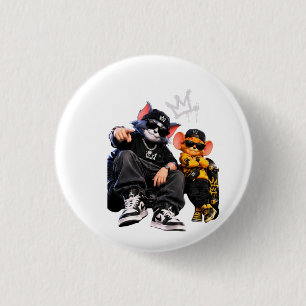 Cool Hip Hop Animal Pin Button   Urban Streetwear 