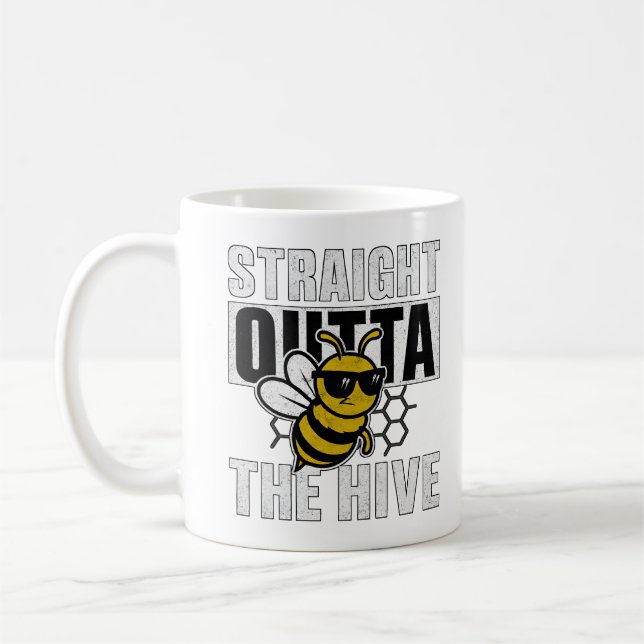 Cool Hip Hop Bee Graphic Art Coffee Mug (Left)