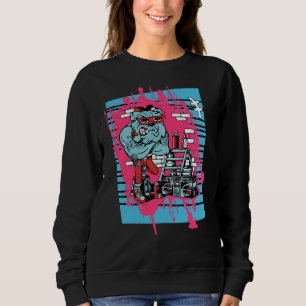 Cool Hip Hop Bulldog Beatboxing Pit Bull Punk With Sweatshirt