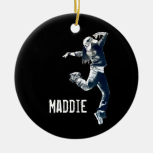 Cool hip hop dancer art ceramic ornament