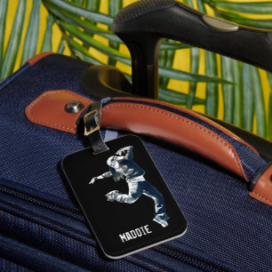 Cool hip hop dancer art luggage tag