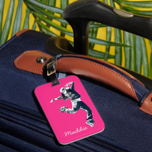 Cool hip hop dancer art luggage tag (Front Insitu 1)