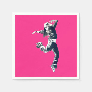 Cool hip hop dancer art napkin