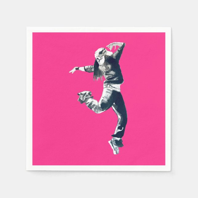 Cool hip hop dancer art napkin (Front)