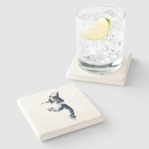 Cool hip hop dancer art stone coaster