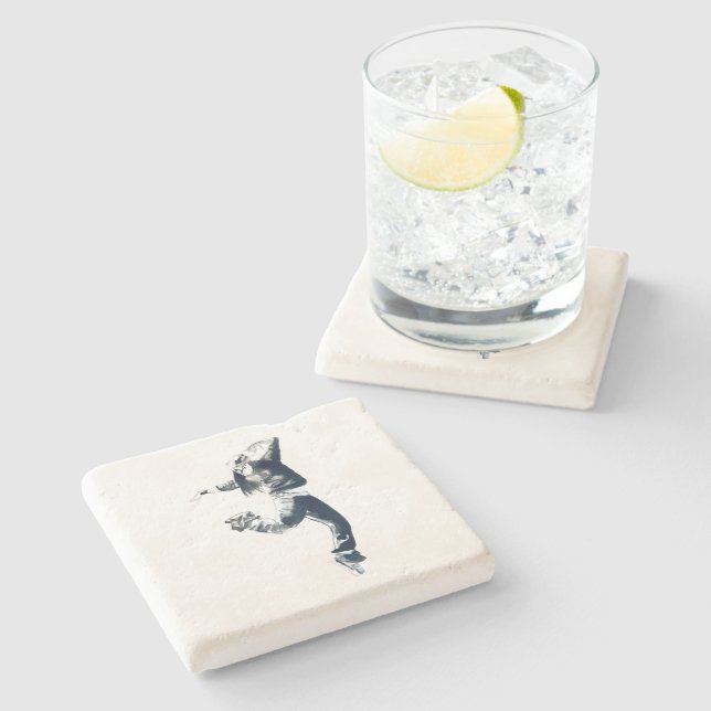 Cool hip hop dancer art stone coaster (Side)
