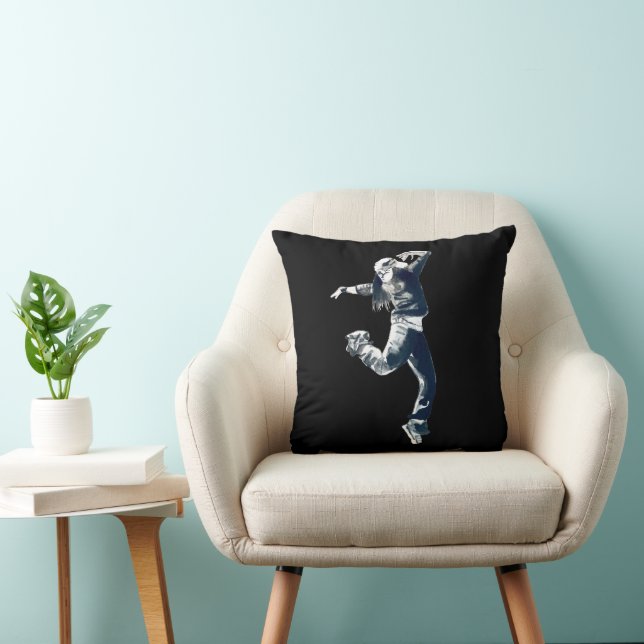 Cool hip hop dancer art throw pillow (Chair)