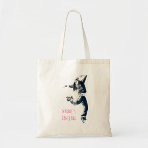 Cool hip hop dancer art tote bag