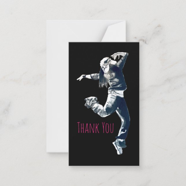 Cool hip hop dancer girl illustration card (Front)