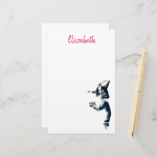Cool hip hop dancer girl illustration stationery