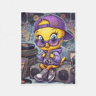 Cool Hip Hop Duckling With Boombox Fleece Blanket