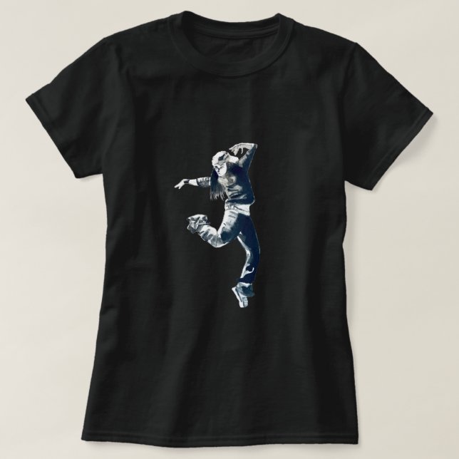 Cool hip hop girl dancer T-Shirt (Design Front)