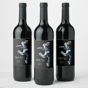 Cool hip hop girl dancer wine label