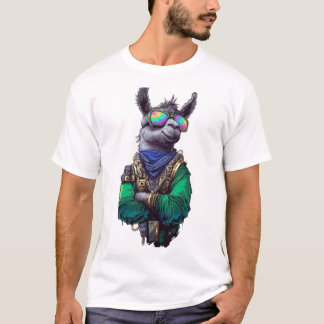 Cool Hip Hop Llama in Sunglasses & Streetwear T-Shirt