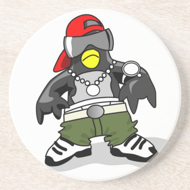 Cool Hip Hop Penguin Coaster (Front)