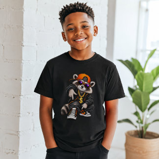 Cool Hip Hop Racoon Streetwear Funny T-Shirt