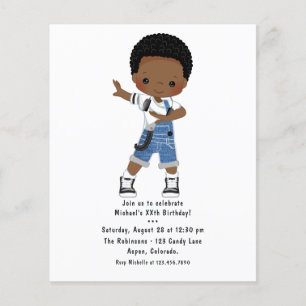 Cool Hip Hop Rap Boy Break Dancer Birthday Party Flyer