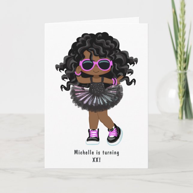 Cool Hip Hop Rap Tutu Girl Birthday Party Invitation (Front)