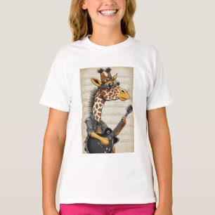 cool hip kid girl giraff t-shirt design wild life