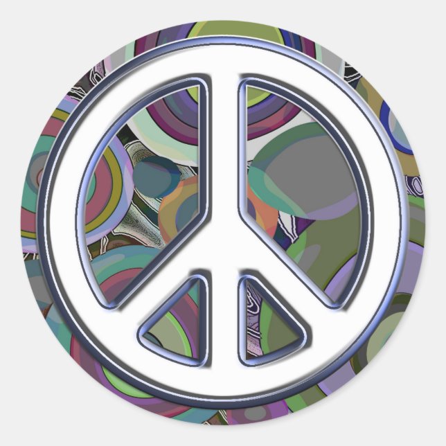 Cool hippie Peace sign envelope stickers (Front)