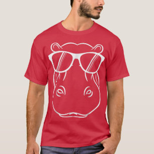 Cool Hippo DesignCute Hippopotamus W Sunglass  T-Shirt