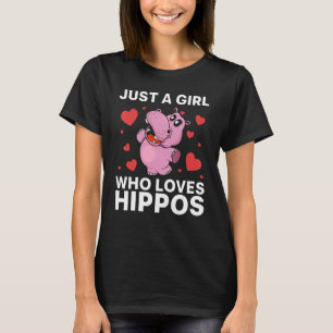 Cool Hippo For Women Girls Hippopotamus Safari Zoo T-Shirt