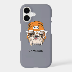Cool Hipster Bulldog Add Your Name