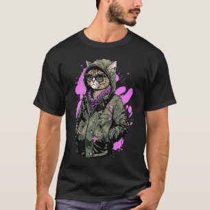 Cool Hipster Cat Sun Glasses Hoodie Jacket Scarf O T-Shirt