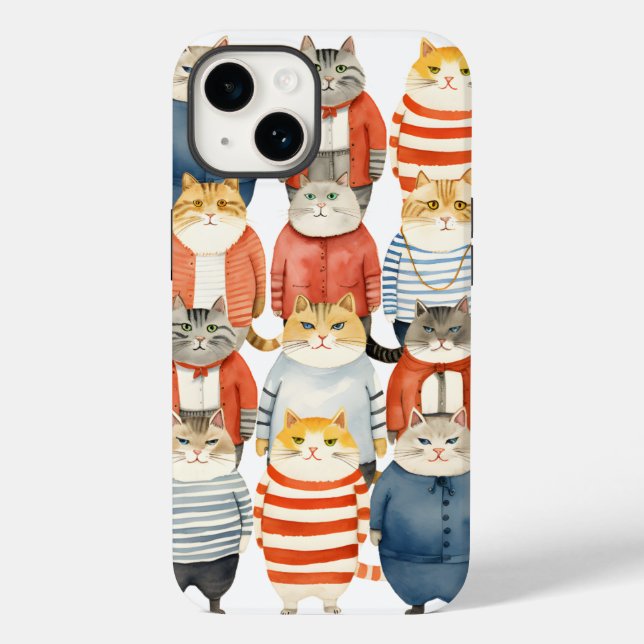 COOL HIPSTER CATS Case-Mate iPhone CASE (Back)