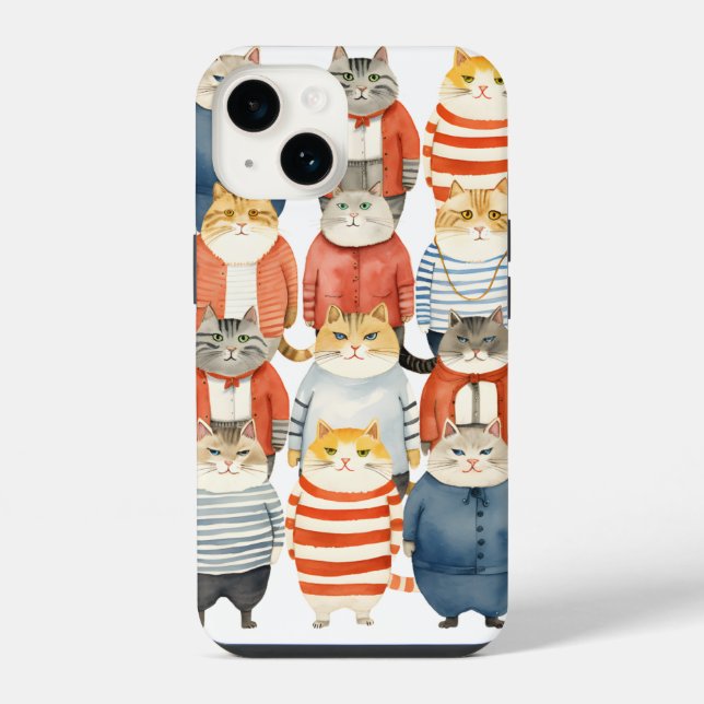 COOL HIPSTER CATS iPhone CASE (Back)