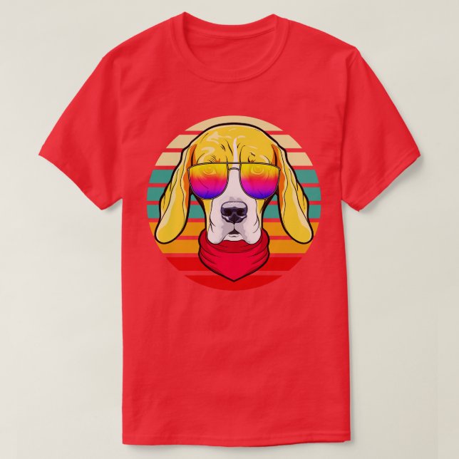 Cool Hipster Dog Retro Style  T-Shirt (Design Front)